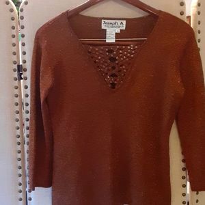 Lovely Joseph a copper metallic sweater size medium